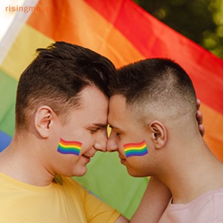 [risingmeup] สติกเกอร์รอยสักชั่วคราว ลายพราง LGBT สําหรับติดตกแต่งใบหน้า