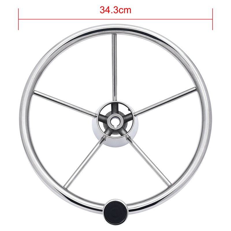 【พร้อมลูกบิด】พวงมาลัยเรือ สเตนเลส 13-1/2 นิ้ว 5 ซี่ พร้อมลูกบิด อุปกรณ์เสริม สําหรับเรือ - รูปที่ 4