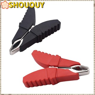 Shououy คลิปหนีบสายเคเบิล ทองแดงบริสุทธิ์ 30A สีแดง สีดํา สําหรับรถยนต์ เรือ 2 ชิ้น