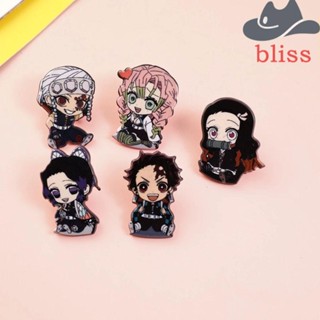 BLISS ป้ายคอสเพลย์ อนิเมะ Demon Slayer ของขวัญ สไตล์ญี่ปุ่น สําหรับกระเป๋าเป้สะพายหลัง หมวก DIY