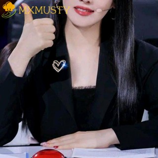 MXMUSTY เข็มกลัด รูปหัวใจ ประดับมุก หรูหรา เครื่องประดับ สําหรับงานปาร์ตี้