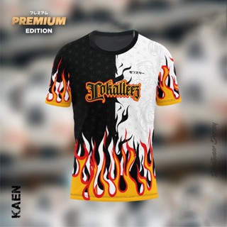 เสื้อกีฬาแขนสั้น ลายทีม KAEN FLAME JP35 280gsm สไตล์ญี่ปุ่นเรโทร