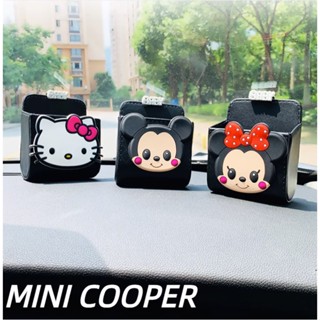กล่องเก็บของ แบบหนัง ลายการ์ตูนมิกกี้เมาส์ สําหรับช่องแอร์รถยนต์ MINI COOPER