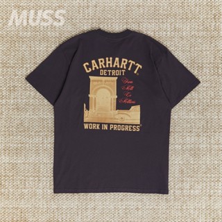 CARHARTT เสื้อยืดแขนสั้น ผ้าฝ้าย พิมพ์ลาย Carhart Detroit slogan สําหรับผู้ชาย