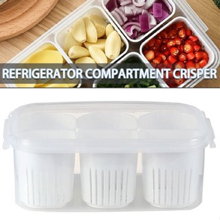 Fridge Food Storage Containers with Detachable Drain Basket for Ginger Garlic