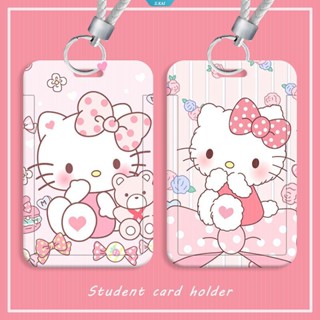 เคสพลาสติก กันน้ํา ลายการ์ตูนเฮลโลคิตตี้ สีชมพู สําหรับใส่บัตรเครดิต บัตรเครดิต บัตรประจําตัวประชาชน ธนาคารทํางาน [ZK]