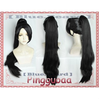 【Blue Beard】Game VALORANT Sage Cosplay Wig 80cm Long Ponytail Wigs Heat Resistant Synthetic Wigs Halloween Carnival Party