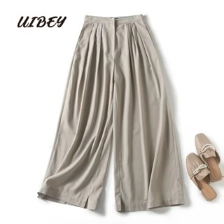 Uibey กางเกงขากว้าง เอวสูง อเนกประสงค์ 9459