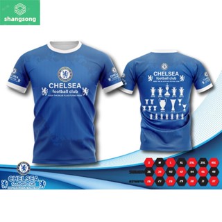 เสื้อบอลพิมพ์ลาย ยอดฮิต ลาย เชลซี สีน้ำเงิน Chelsea shangsong