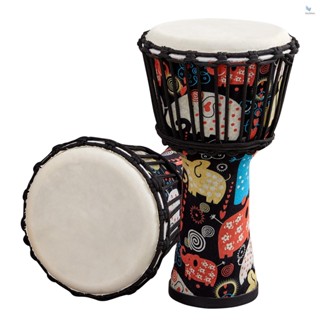 {fash} กลองแอฟริกัน Djembe 8 นิ้ว แบบพกพา สีสันสดใส