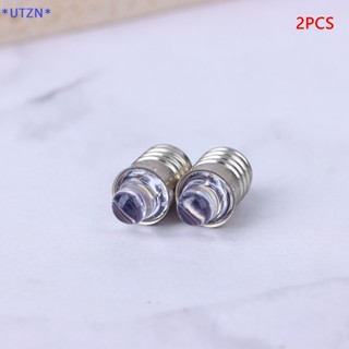 Utzn&gt; ใหม่ หลอดไฟ Led E10 DC 3V 6V สีขาวอบอุ่น แบบเปลี่ยน สําหรับรถจักรยาน 2 ชิ้น