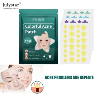 JULYSTAR Eelhoe 112 Patches Star Pimple Patch Acne Patch Remover Hydrocolloid Acne Patch โปร่งใสที่มองไม่เห็นคอนซีลเลอร์กันน้ำ Remover Pimple Skin Care