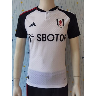 เสื้อกีฬาแขนสั้น ลายทีมชาติฟุตบอล Fulham 23-24 ชุดเหย้า สีขาว สําหรับผู้ใหญ่