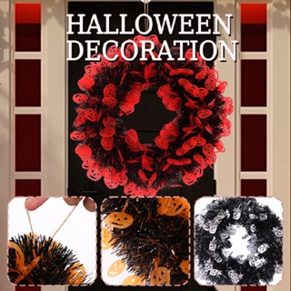 Halloween Wreath Artificial Pumpkins for Front Door Wall Home Party Decoration