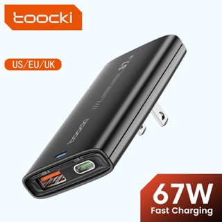 Toocki 67W GaN อะแดปเตอร์ที่ชาร์จติดผนัง PD3.0 USB Type C Port