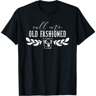 แฟชั่นใหม่ล่าสุด Call Me Old Fashioned-เสื้อยืดค็อกเทลวิสกี้และบรั่นดีวินเทจ