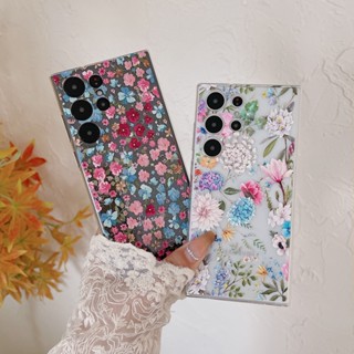 เคสโทรศัพท์มือถือ แบบใส ลายดอกไม้ สําหรับ Samsung Galaxy S20 S21 S22 S23 Ultra S22 Plus