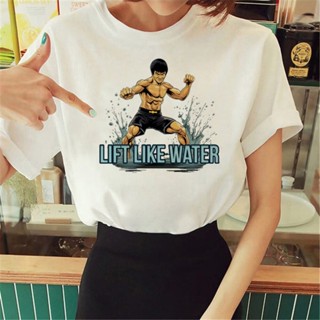 เสื้อยืด พิมพ์ลายกราฟฟิค Bruce Lee สไตล์สตรีท สําหรับผู้หญิง