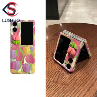 Lushuo เคสโทรศัพท์มือถือ ฝาพับ ปิดด้านหลัง เต็มจอ ลายดอกไม้ ดอกทิวลิป 3D น่ารัก สําหรับ OPPO Find N2 findn2