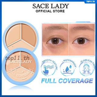 Sace Lady Tri-colour Concealer Waterproof Lightweight Over Spots Dark Circles Under Eyes Acne Marks Concealer Palette Foundation Natural Face Makeup Female 15g (top11.th.)