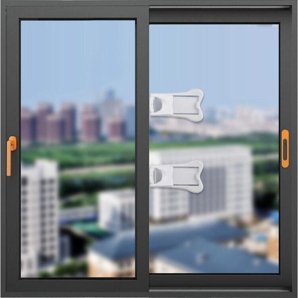 Moliha ตัวล็อคประตูบานเลื่อน, ตัวล็อคหน้าต่าง มีกาวในตัว เพื่อความปลอดภัย, ตัวล็อคประตูตู้ ABS แบบพกพา แข็งแรง ตัวยึดประตูตู้ ล็อคเด็ก - รูปที่ 7