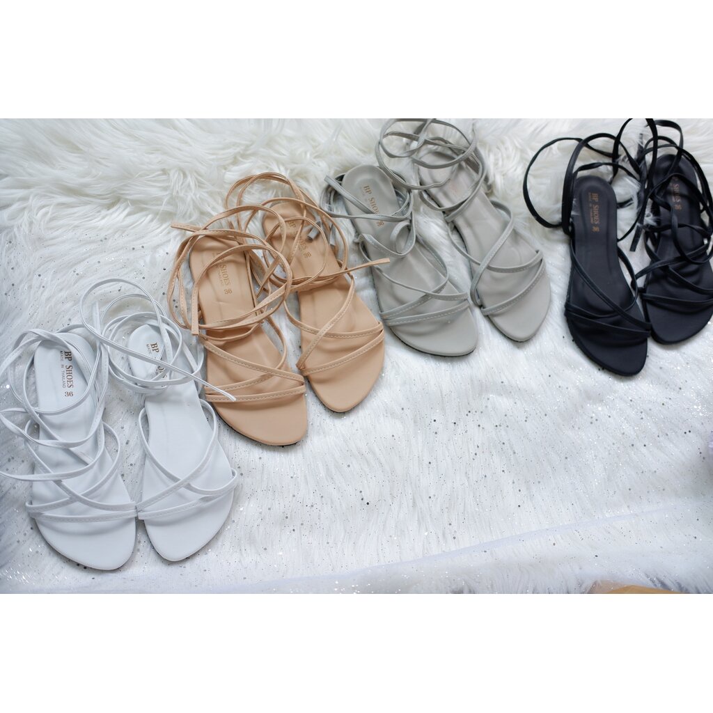 ไชรใหญ่36-42-BP066-002รองเท้าแตะพันขาสายกลม3สี-โบฮิเมียน