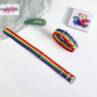 Pinkcool ฮิปฮอป ฝน ไนลอน ผ้าใบ สร้อยข้อมือคู่ นาฬิกา สายรัด กําไลข้อมือ เครื่องประดับ ขายดี