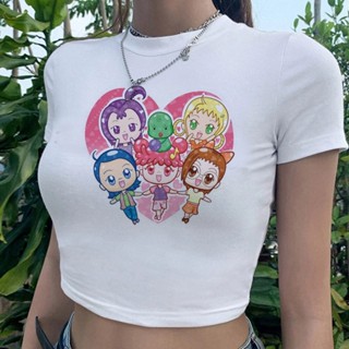 Ojamajo Doremi เสื้อครอปท็อป ลายกราฟฟิค เทพนิยาย แฟชั่นเกาหลี สําหรับผู้หญิง