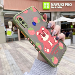 เคสซิลิโคนนิ่ม ขอบสี่เหลี่ยม ลายการ์ตูนหมี กันกระแทก สําหรับ Xiaomi Redmi Note 7 Note 7 Pro Note 7s note7