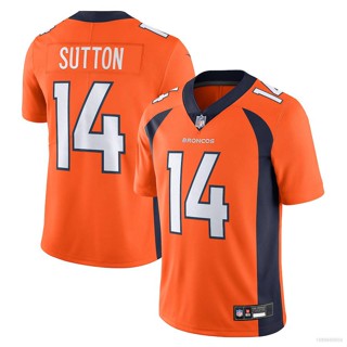 ใหม่ เสื้อยืดลําลอง แขนสั้น พิมพ์ลาย NFL Denver Broncos Jersey Courtland Sutton สีส้ม เหมาะกับการเล่นกีฬา