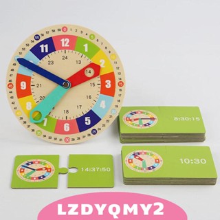 [Lzdyqmy2] นาฬิกาไม้ แบบพกพา ของเล่นเสริมการเรียนรู้ สําหรับเด็กนักเรียนอนุบาล