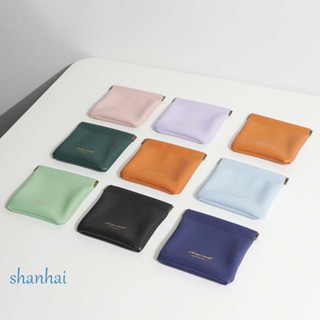 Shanhai กระเป๋าใส่เหรียญ ขนาดเล็ก หลากสี กระเป๋าเก็บลิปสติก เคสใส่ของจิปาถะ หูฟัง ปลอกป้องกัน