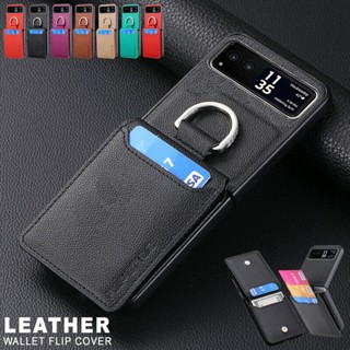 เคสหนัง ฝาพับแม่เหล็ก พร้อมช่องใส่บัตร หรูหรา สําหรับ Motorola Razr 40 40 Ultra