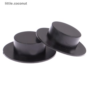 [little.coconut] หมวกพลาสติก ขนาดเล็ก 3.7 ซม. สีดํา สําหรับตกแต่งบ้านตุ๊กตา 10 ชิ้น