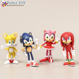 ฟิกเกอร์ Sonic The Hedgehog Series Knuckles The Echidna ของเล่นสําหรับเด็ก 4 ชิ้น ต่อชุด