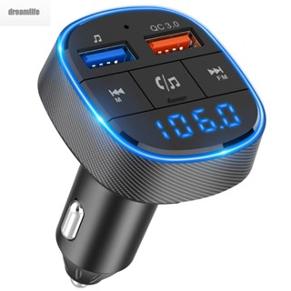 【DREAMLIFE】Car Charger Vehicle 1pcs 2 USB Accessories Bluetooth V5.0 Cigar Lighter