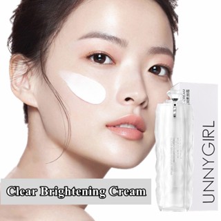 Unnygirl Clear Brightening Cream 30 มล. เมคอัพเบสไพรเมอร์ครีมมอยส์เจอร์ไรซิ่งคอนซีลเลอร์ผิวกระจ่างใสแต่งหน้าธรรมชาติ