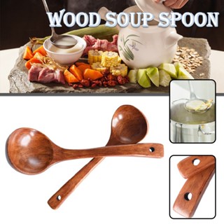 New Kitchen Wooden Cooking Spoon Wood Soup Porridge Ladle Scoop Spoon Utensil