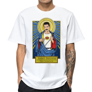 เสื้อยืดผ้าฝ้าย พิมพ์ลาย Saint Freddie Mercury สไตล์ฮิปฮอป สําหรับผู้ชาย ไซซ์ xs - 3xl 1 ชิ้น   