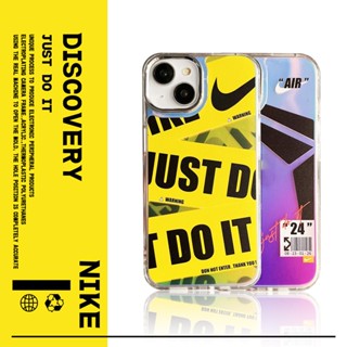 เคสโทรศัพท์มือถือ ชุบไฟฟ้า ลาย Just Do It Yellow King Kong Slash Label สําหรับ iPhone X XR XS 14 11 12 13 Pro Max