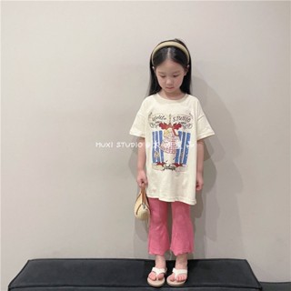 พร้อมส่ง ลดกระหน่ํา เสื้อยืดแขนสั้น พิมพ์ลายการ์ตูนน่ารัก เข้ากับทุกการแต่งกาย แฟชั่นฤดูร้อน สไตล์เกาหลี และญี่ปุ่น สําหรับเด็กผู้หญิง 2023