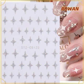 ROWANS สติกเกอร์ติดเล็บ DIY รูปหัวใจ สีเงิน