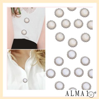 ALMA กระดุมพลอยเทียม แวววาว แฮนด์เมด สําหรับเย็บผ้า DIY 10 ชิ้น