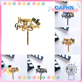 DAPHS ป้ายท็อปเปอร์เค้ก ลาย Happy Graduation สีทอง สําหรับนักเรียน