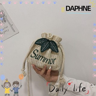 Daphne กระเป๋าฟางสาน ทรงบักเก็ต สําหรับผู้หญิง