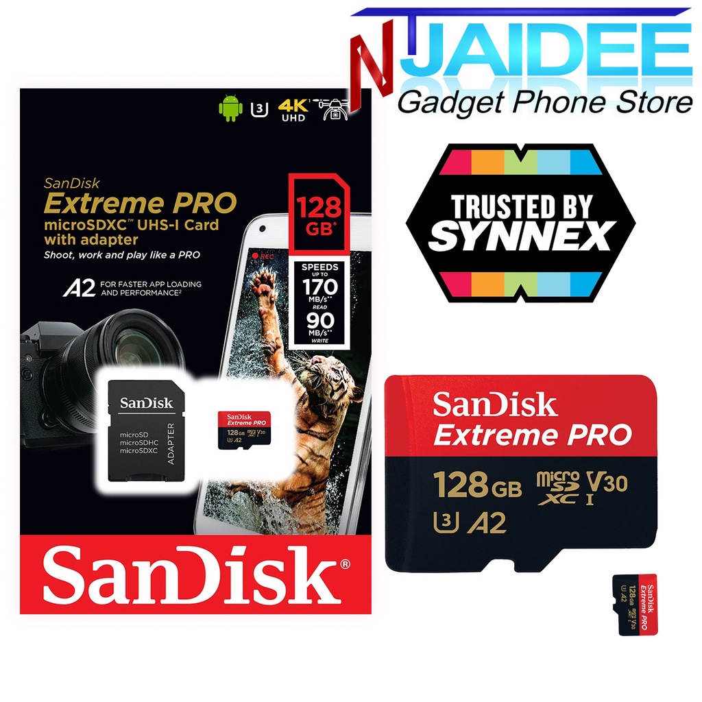 การ์ดหน่วยความจำที่ทรงพลังที่สุด SanDisk Extreme® PRO MicroSDXC™ UHS-I 170MB 128GB
