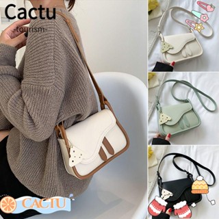 Cactu กระเป๋าสะพายข้าง สีหวาน|กระเป๋าสะพายไหล่ กระเป๋าถือ หนัง PU พรีเมี่ยม สําหรับสตรี