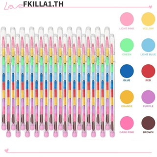 FACCFKI ดินสอสีน้ํามัน 11 สี สําหรับวาดภาพระบายสี 10 ชิ้น