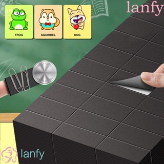 Lanfy สติกเกอร์กระดานดําแม่เหล็ก ทรงสี่เหลี่ยมผืนผ้า ยืดหยุ่น พกพาง่าย DIY สีดํา สําหรับบ้าน โรงเรียน สํานักงาน