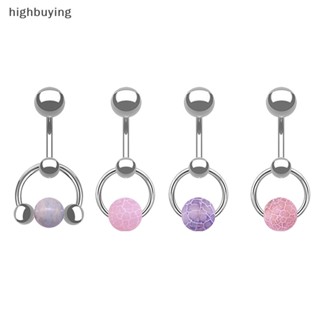 [highbuying] แหวนสเตนเลส หินธรรมชาติ เครื่องประดับร่างกาย สะดือ ของขวัญ สําหรับผู้หญิง สินค้าใหม่